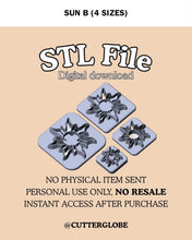 Load image into Gallery viewer, Sun B STL (4 Sizes)