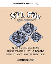 Load image into Gallery viewer, Sunflower B STL (3 Sizes)