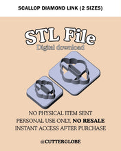 Load image into Gallery viewer, Scallop Diamond Link STL (2 Sizes)