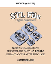 Load image into Gallery viewer, Anchor STL (4 Sizes)