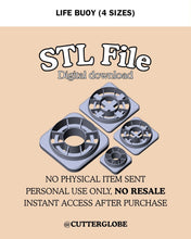 Load image into Gallery viewer, Life Buoy STL (4 Sizes)