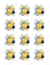 Load image into Gallery viewer, Floral 105 Transfer (Blue Yellow)