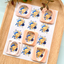 Load image into Gallery viewer, Floral 105 Transfer (Blue Yellow)