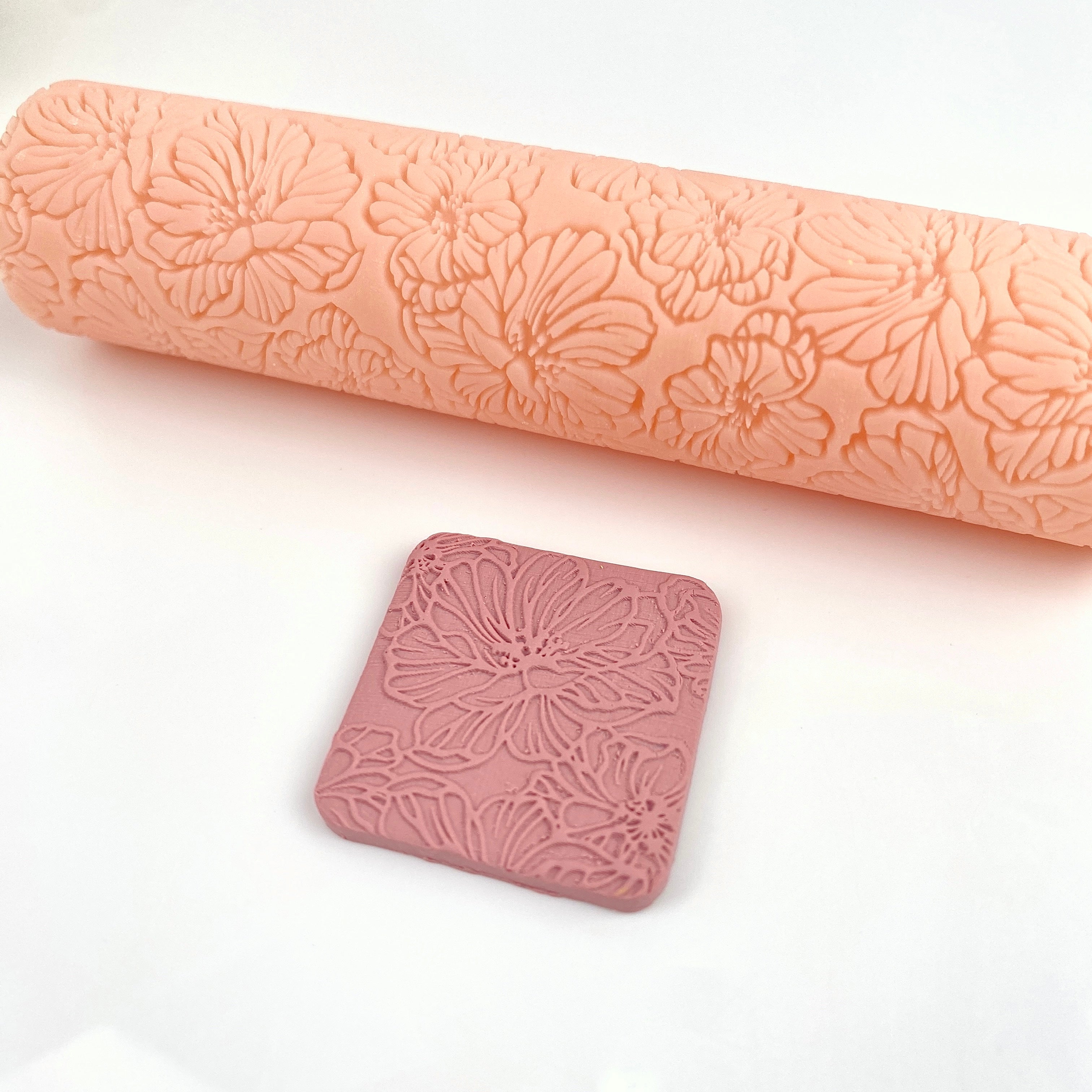 Roses Flowers Texture Roller for Clay