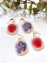 Load image into Gallery viewer, Translucent Orange Pressed Dangles
