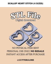 Load image into Gallery viewer, Scallop Heart Stitch STL (4 Sizes)
