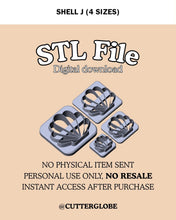 Load image into Gallery viewer, Shell J STL (4 Sizes)
