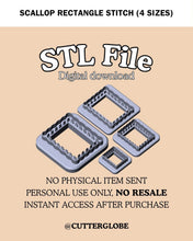Load image into Gallery viewer, Scallop Rectangle Stitch STL (4 Sizes)

