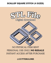 Load image into Gallery viewer, Scallop Square Stitch STL (4 Sizes)
