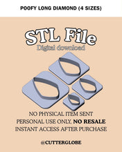 Load image into Gallery viewer, Poofy Long Diamond STL (4 Sizes)
