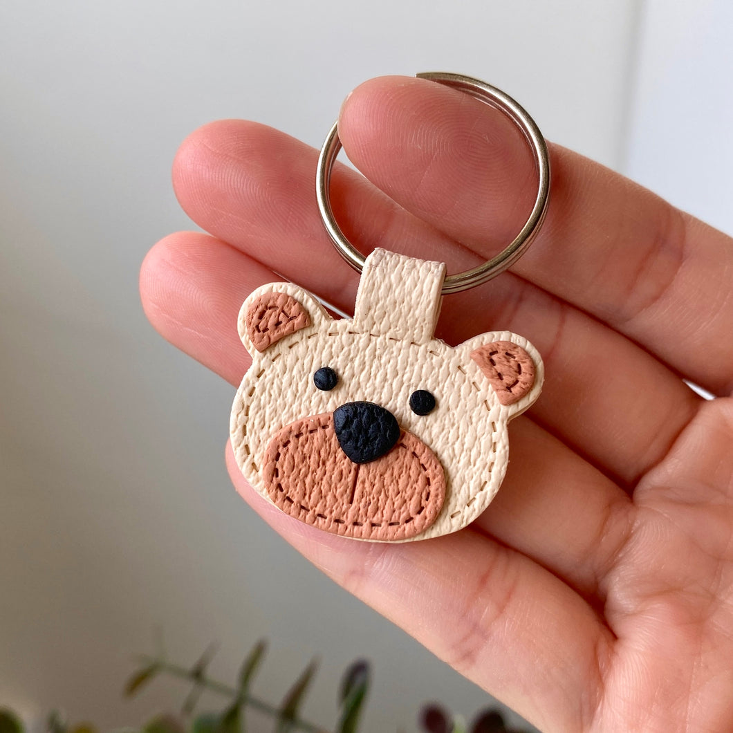 Bear Faux Fabric Keychain