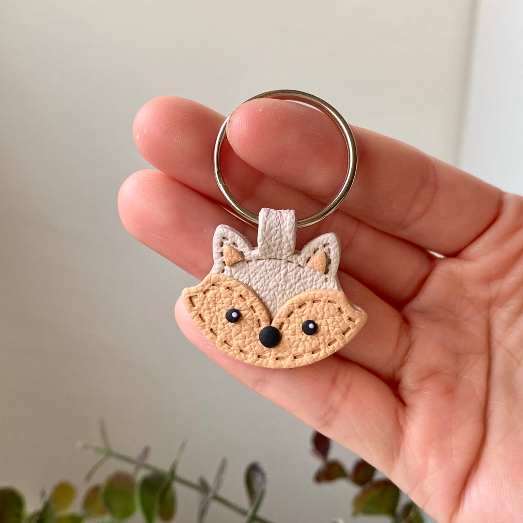 Fox Faux Leather Keychain