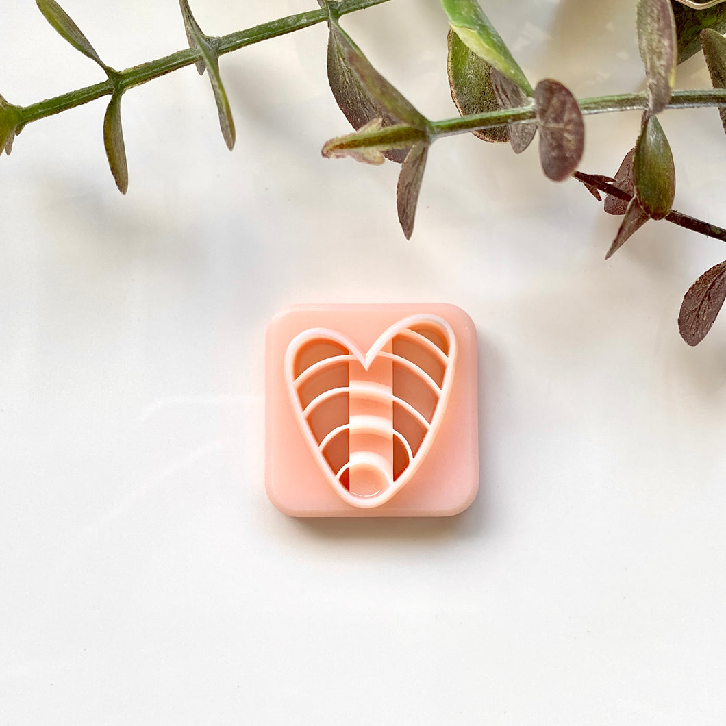 Curved Striped Heart