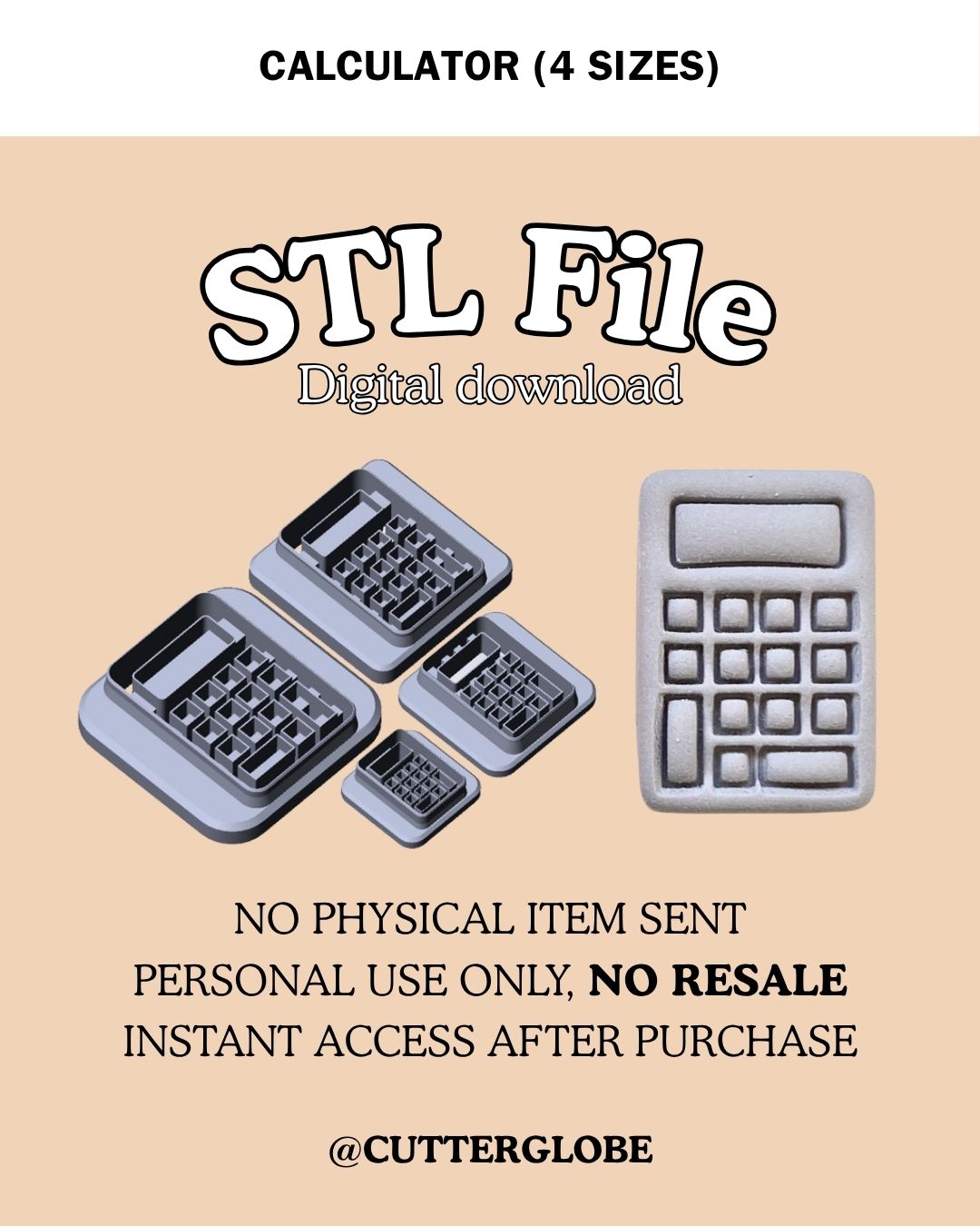 Calculator STL (4 Sizes) – Cutterglobe