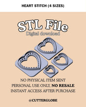 Load image into Gallery viewer, Heart Stitch STL (4 Sizes)
