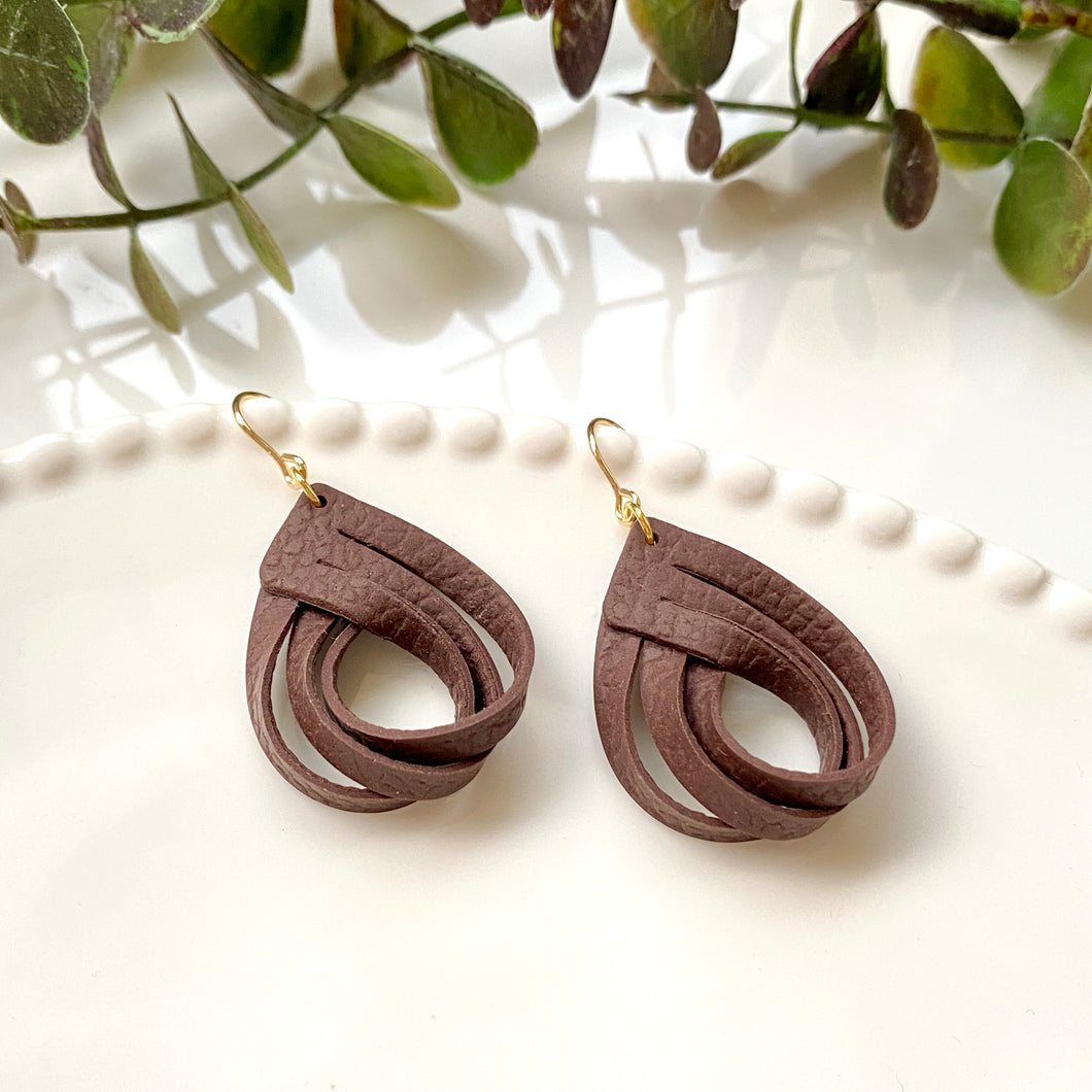 Twist Faux Leather Dangles