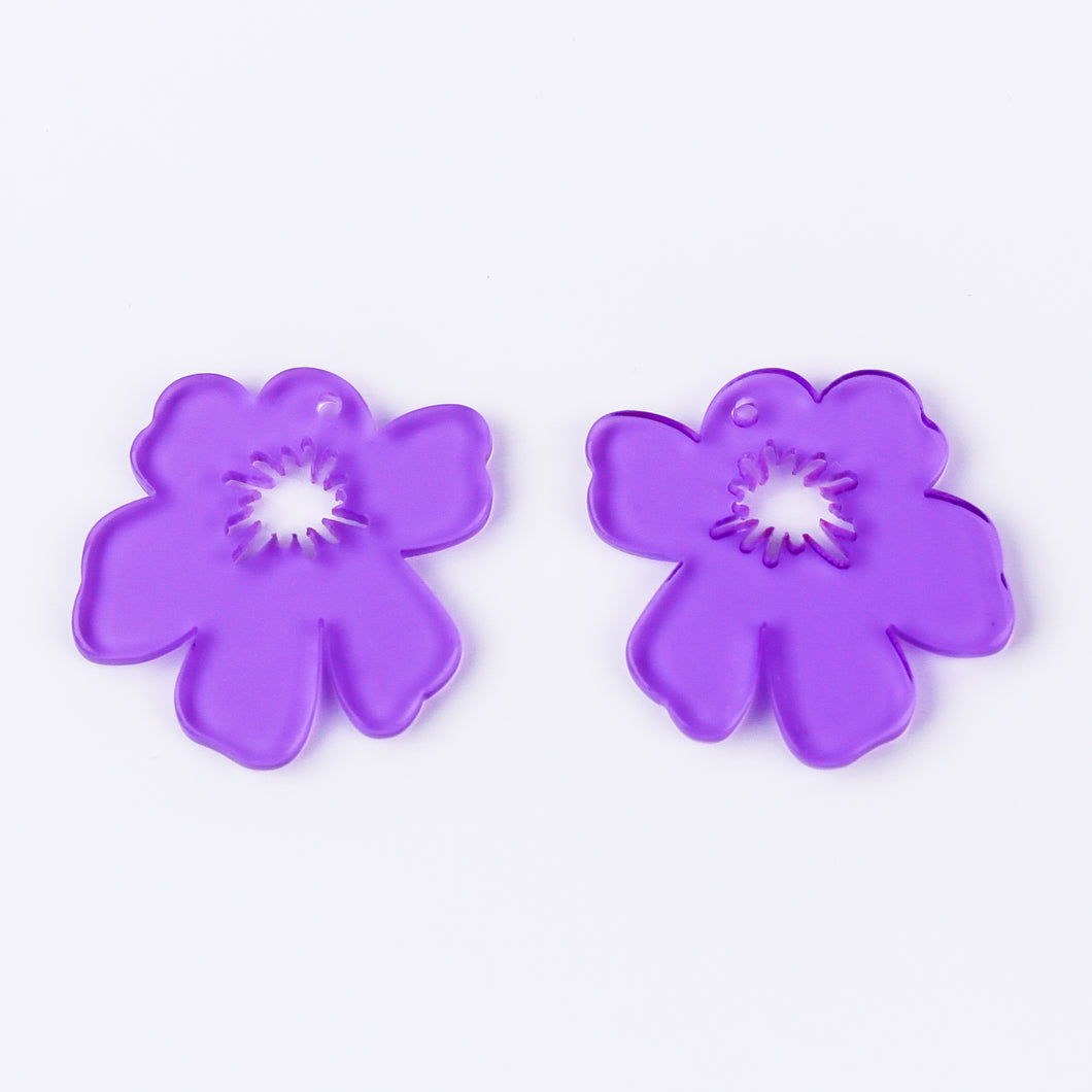 Abstract 6-Petal Flower (Purple) (2 pcs)