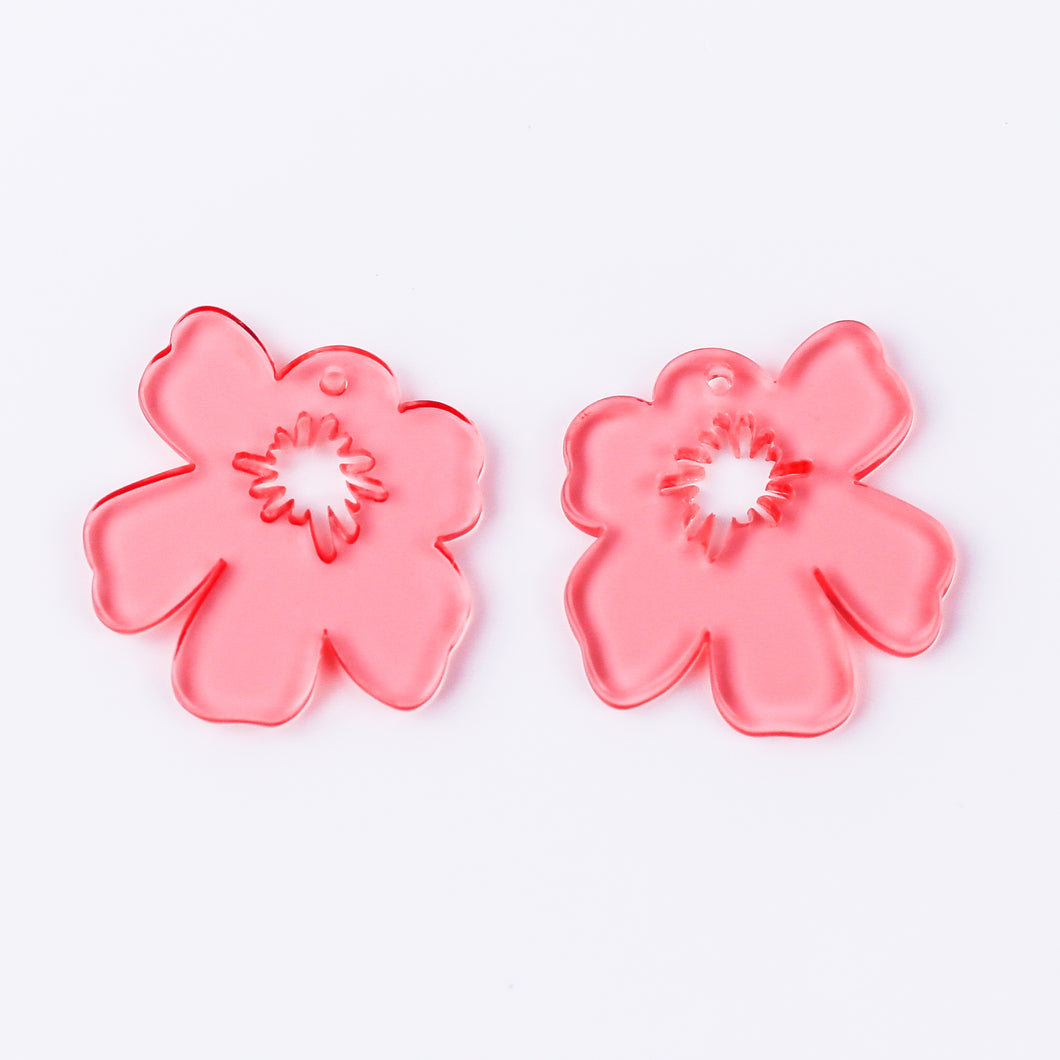 Abstract 6-Petal Flower (Pink) (2 pcs)