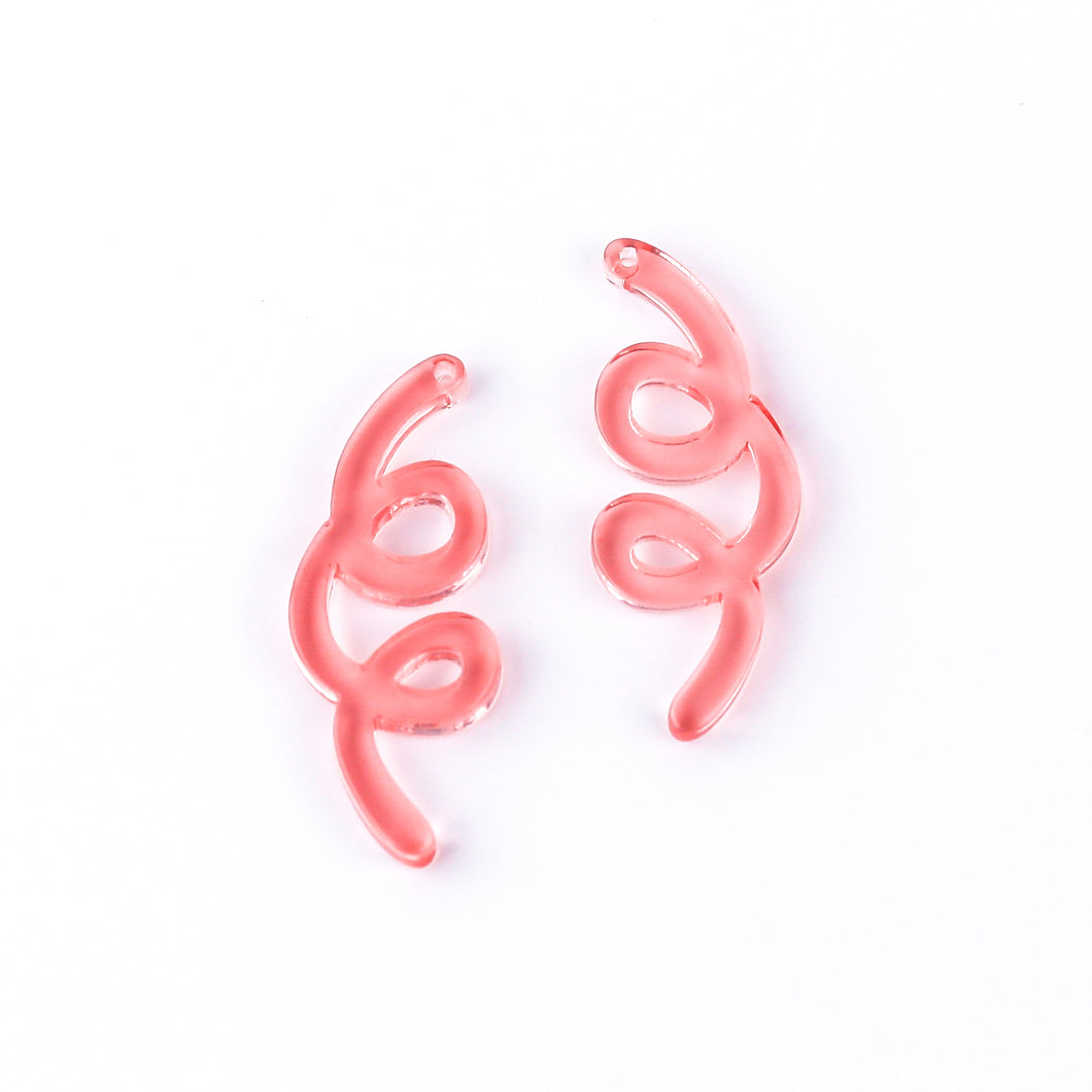 Pink Long Spiral (2 pcs)