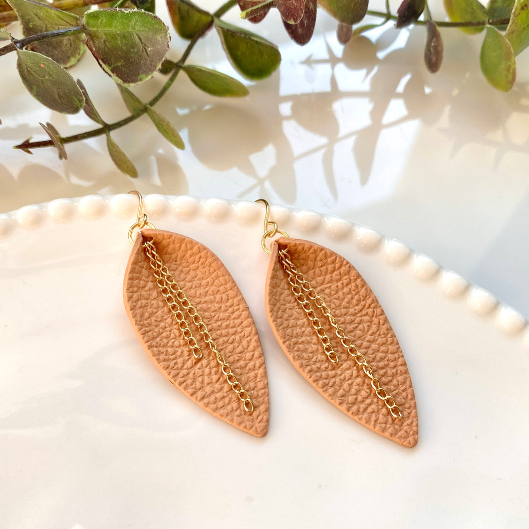 Fold Faux Leather Dangles