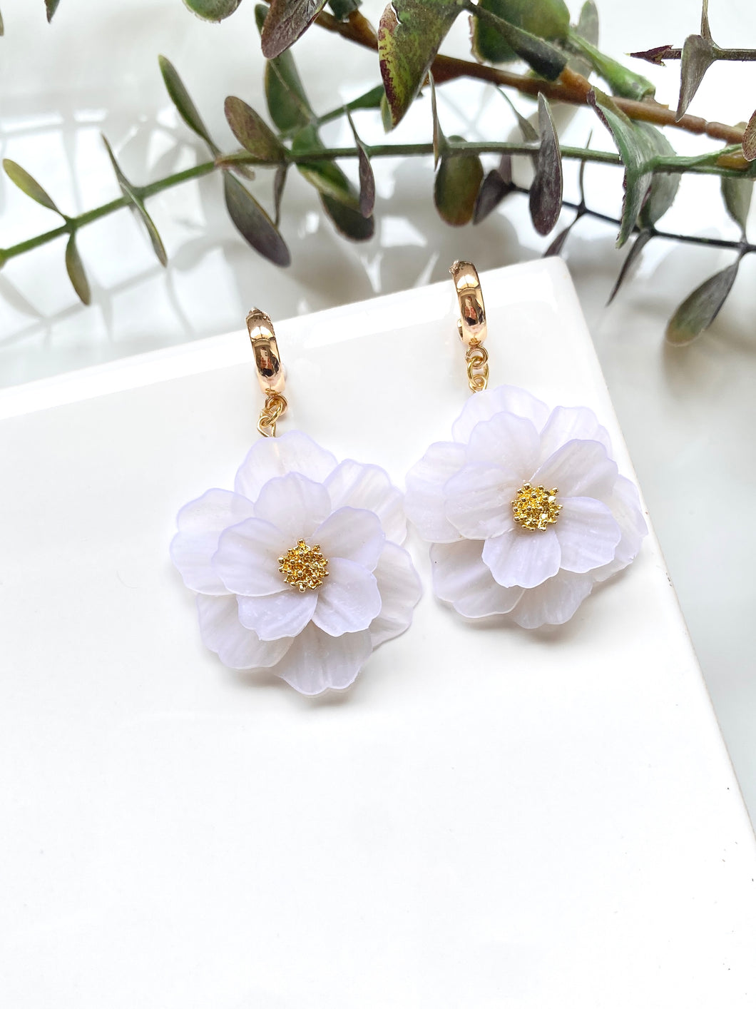 Translucent 3D Floral Dangles