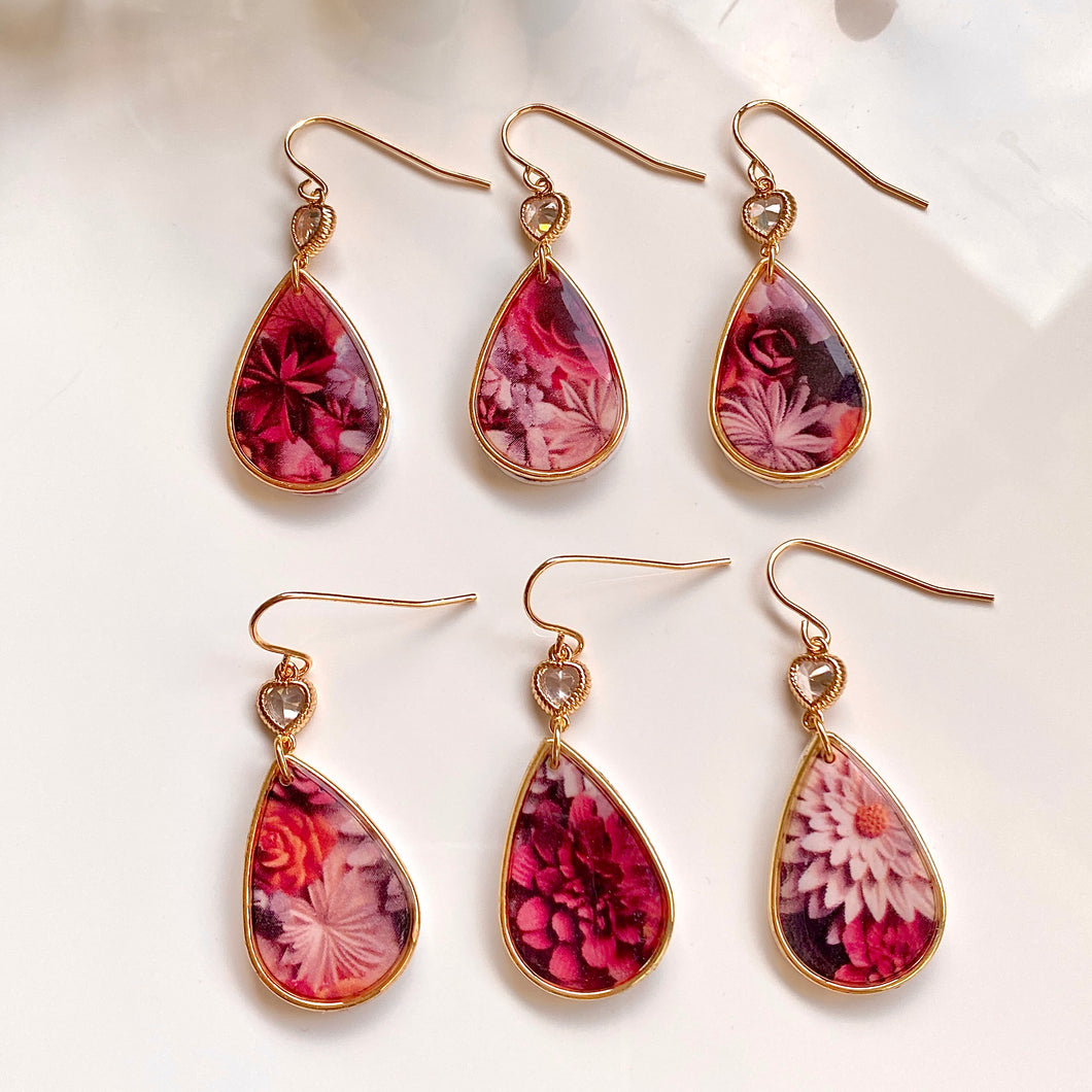 Flower Teardrop Dangles