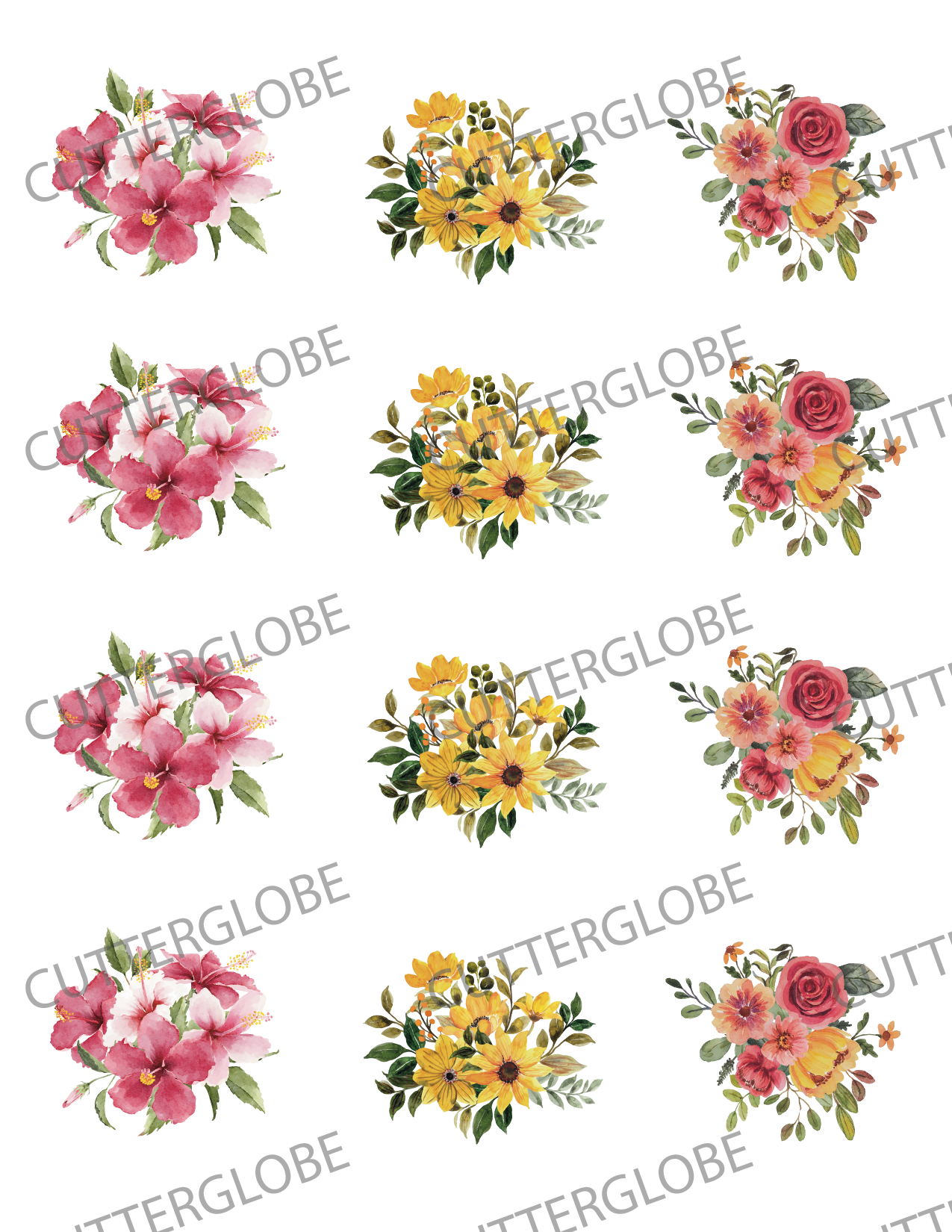 Floral 018 Transfer (Indiv Bouquets) – Cutterglobe