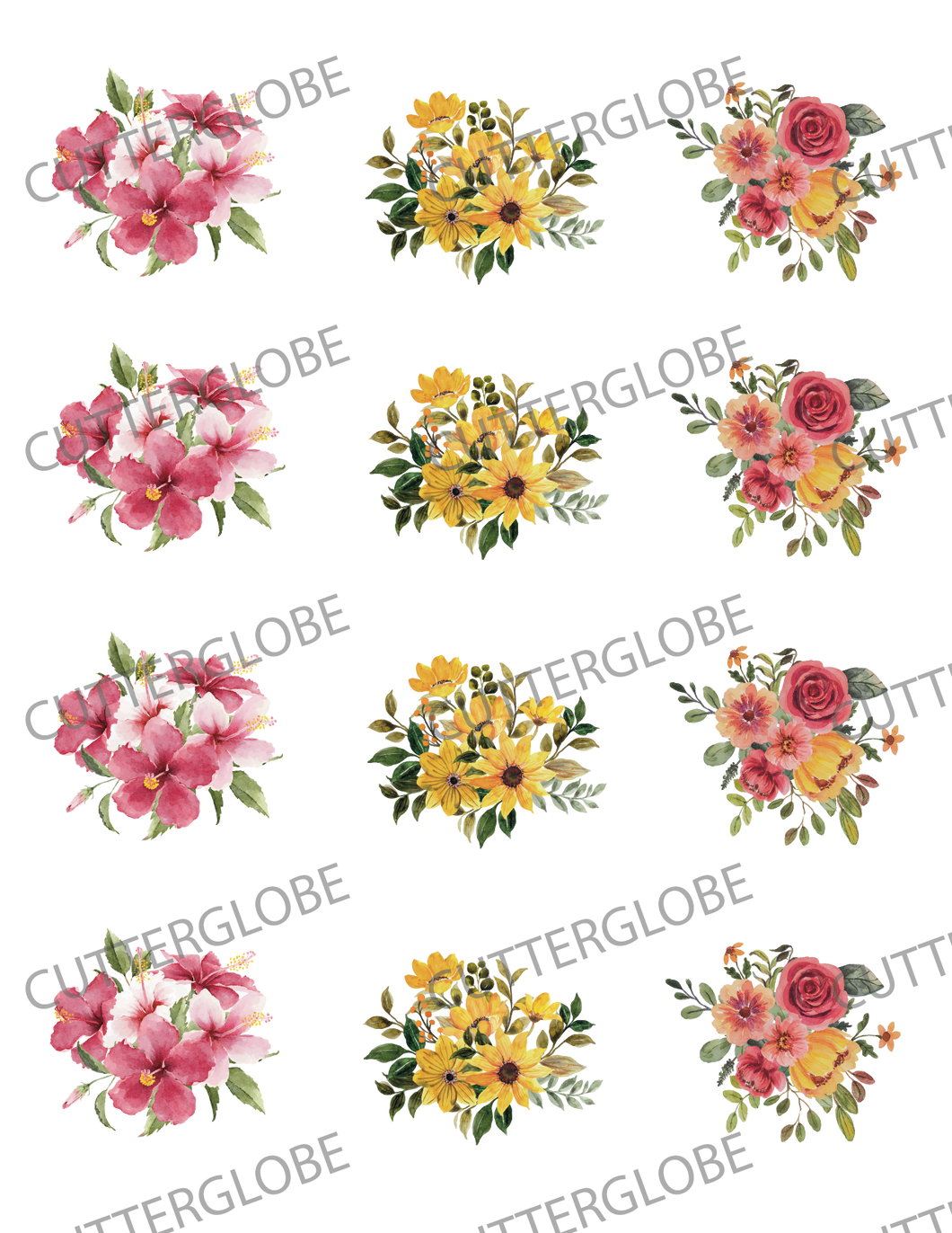 Floral 018 Transfer (Indiv Bouquets)