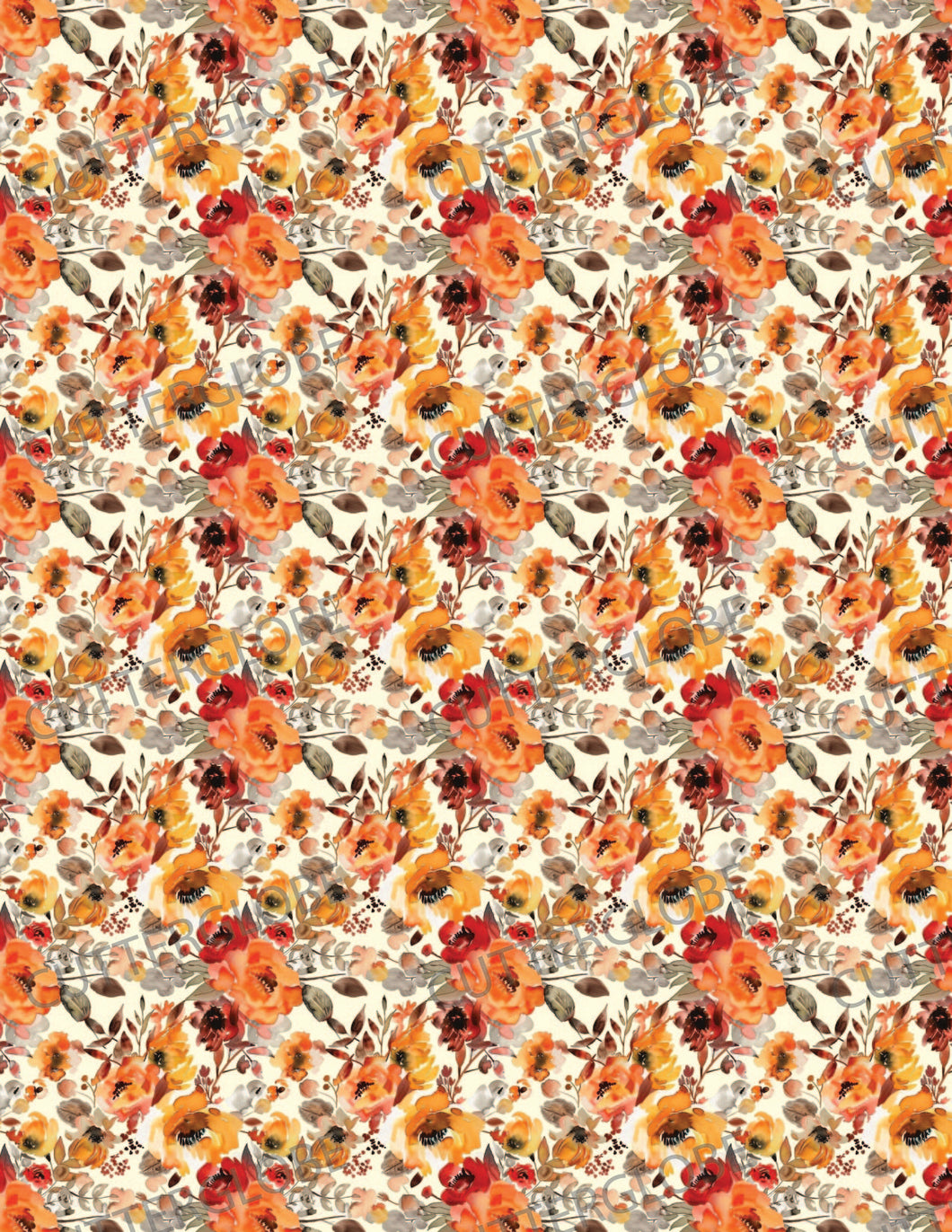 Floral 070 Transfer (Orangey)