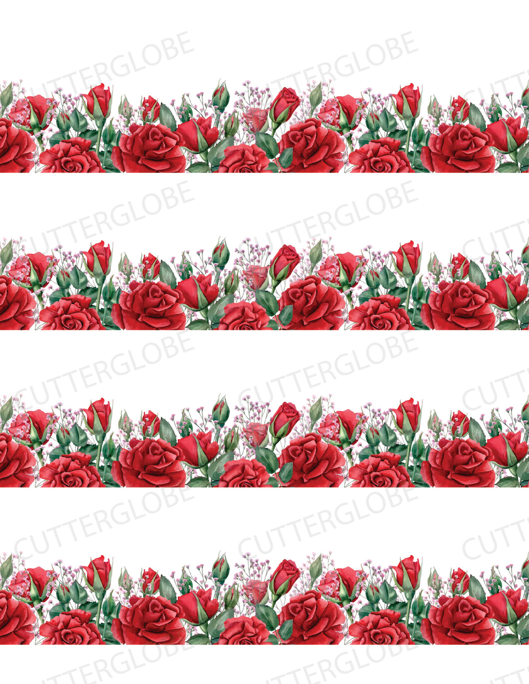 Floral 115 Transfer (Red Rose Row)
