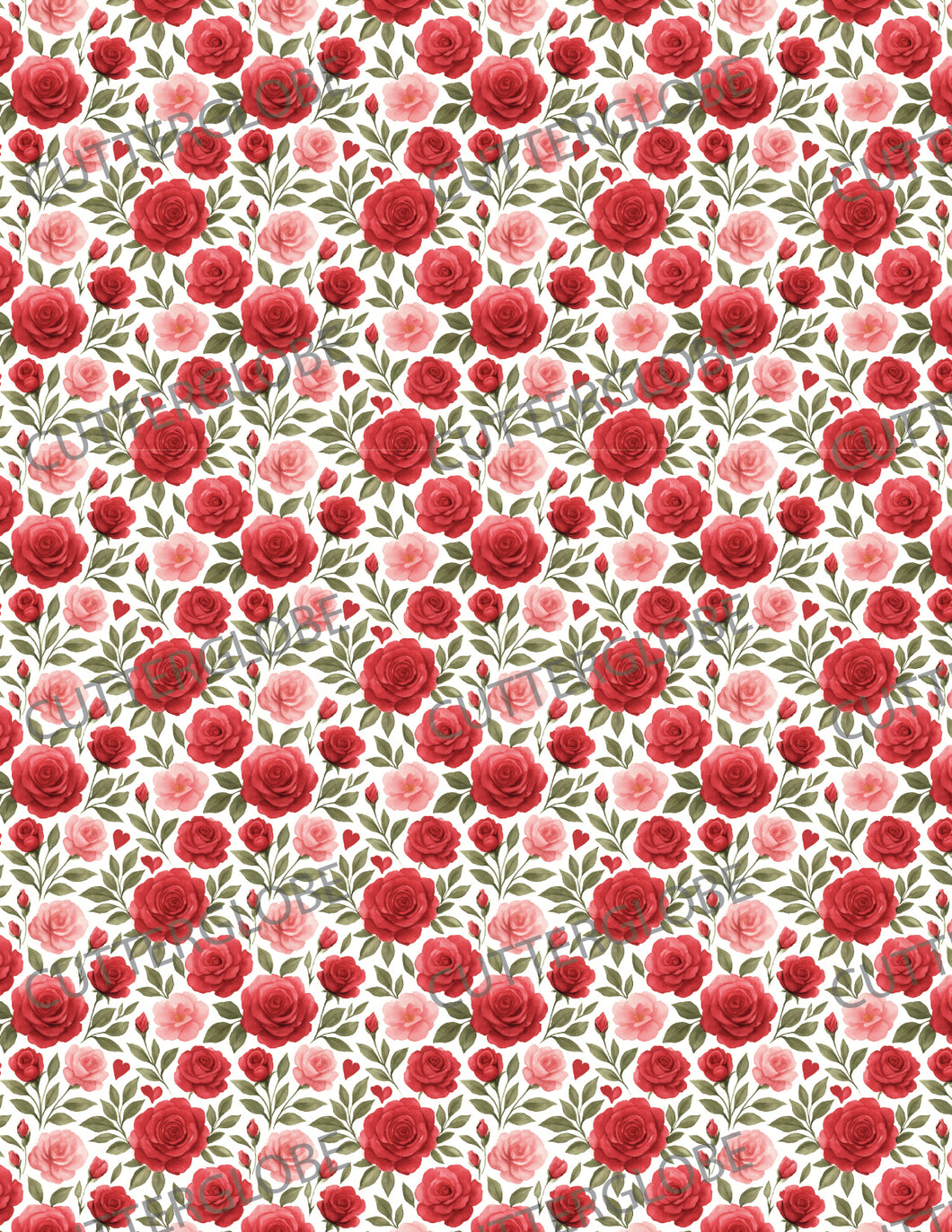 Floral 118 Transfer (Red Pink Rose)