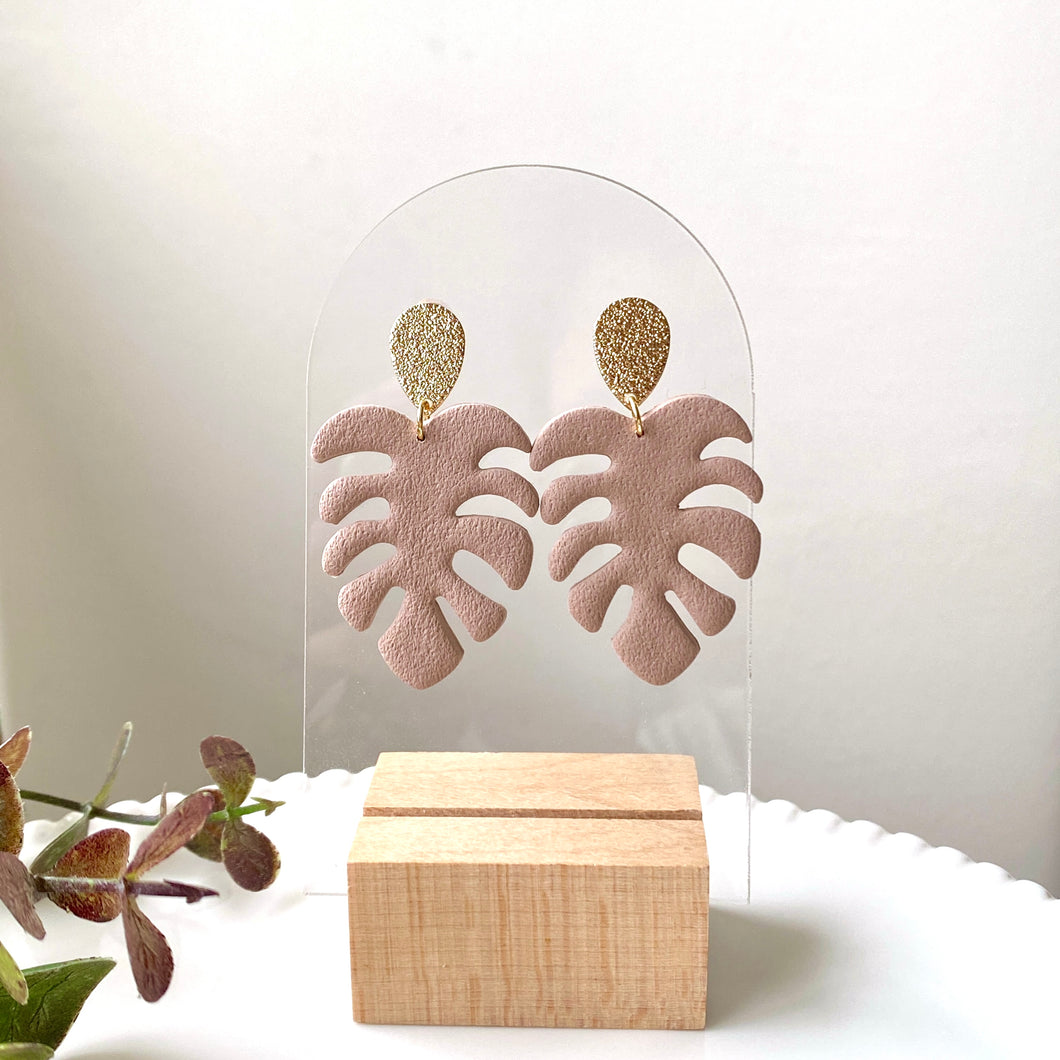 Neutral Monstera Dangles