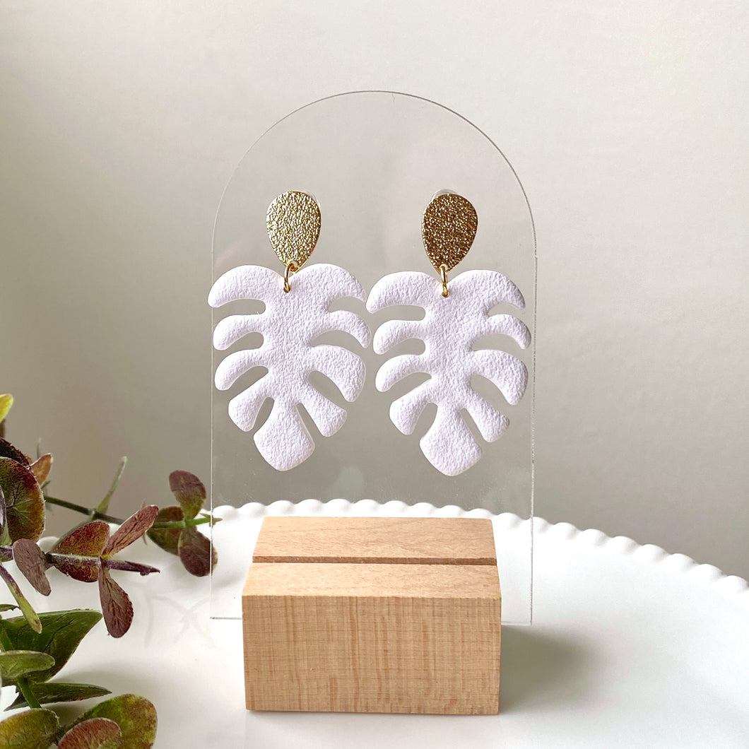 Neutral Monstera Dangles