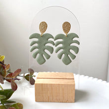 Load image into Gallery viewer, Neutral Monstera Dangles
