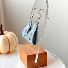 Load image into Gallery viewer, Light Blue Folded Faux Denim Dangles
