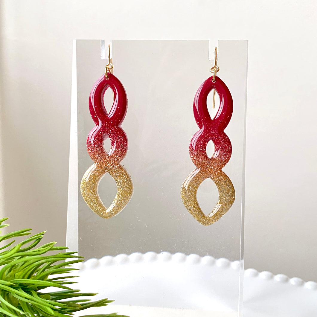 Slim Ornamental Glitter Ombre Dangles