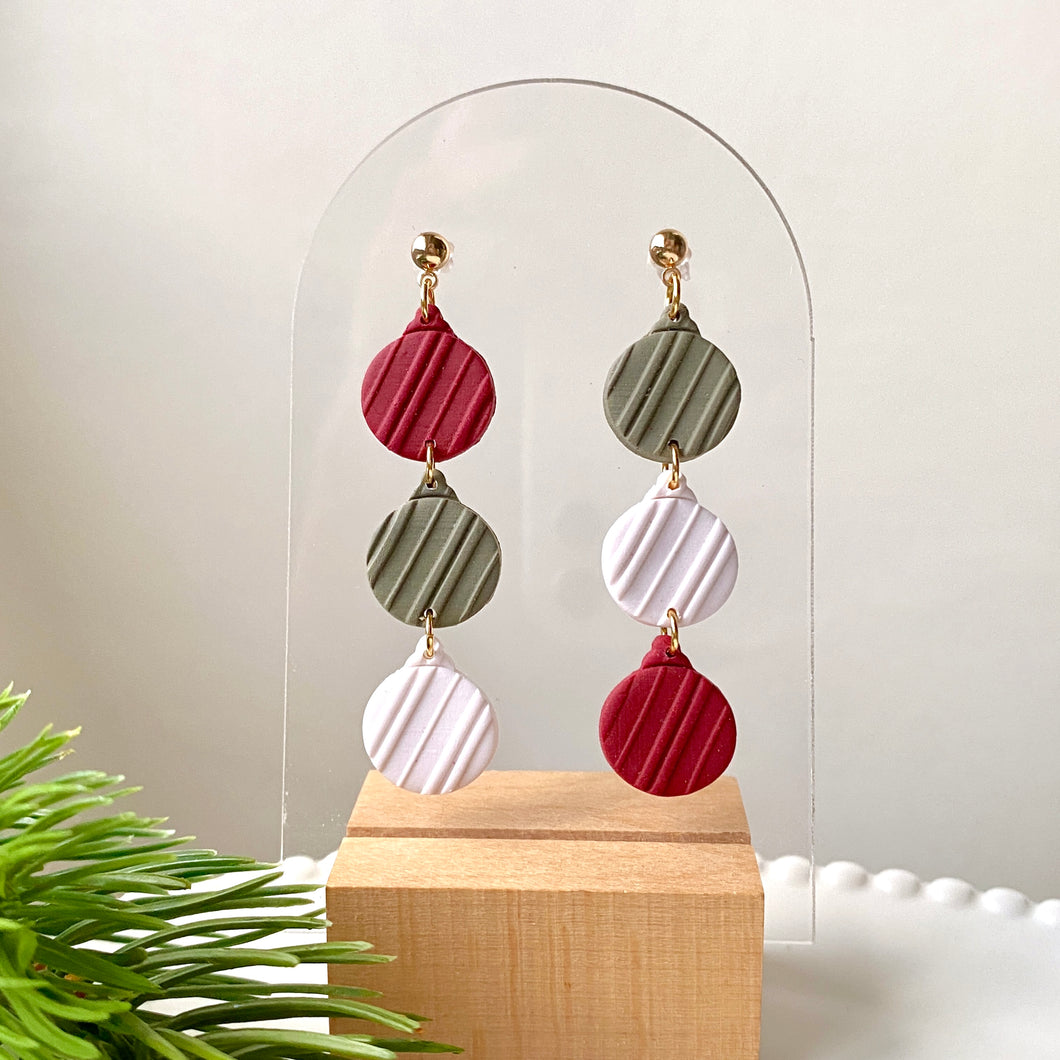 Triple Striped Ornament Dangles