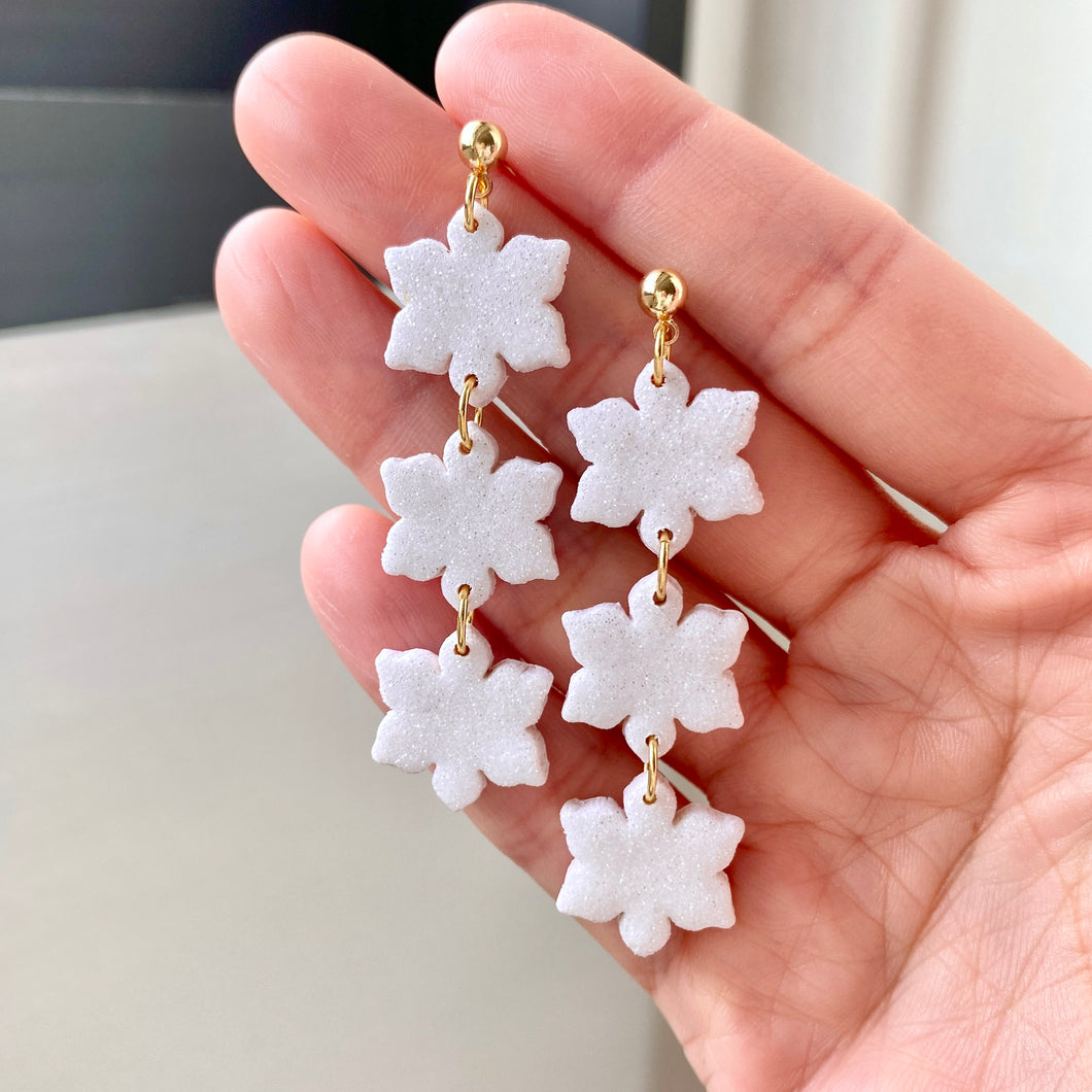 Triple Little Snowflake Dangles