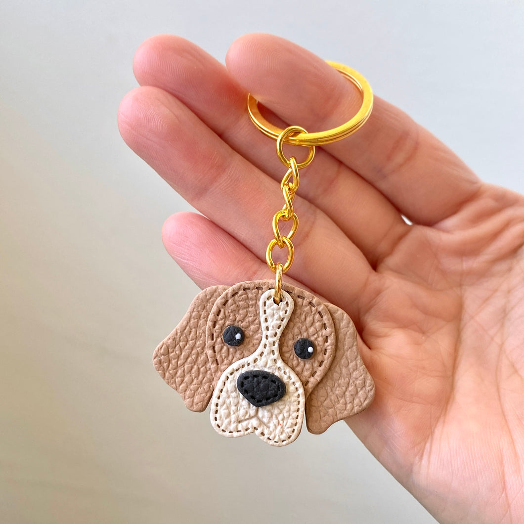 Dog Faux Leather Keychain