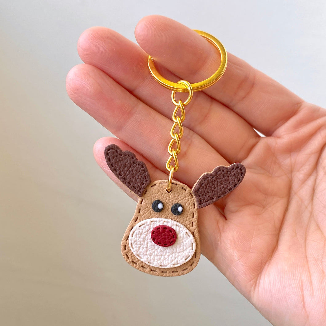 Reindeer Faux Leather Keychain
