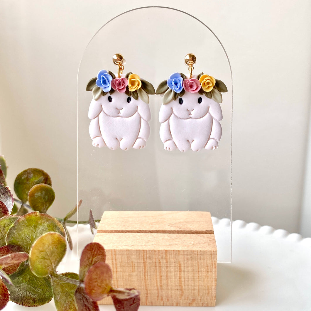 Floral Bunny Dangles