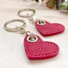 Load image into Gallery viewer, Heart Faux Leather Keychain
