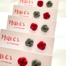 Load image into Gallery viewer, Xmas Faux Knot Studs
