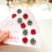 Load image into Gallery viewer, Xmas Faux Knot Studs
