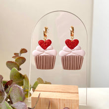 Load image into Gallery viewer, Heart Cupcake Dangles
