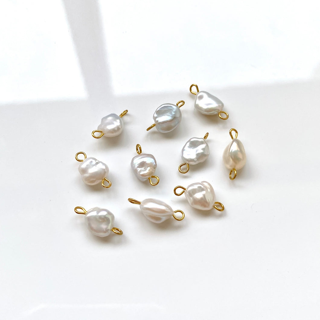 Organic Faux Pearl Connector (10 pcs)