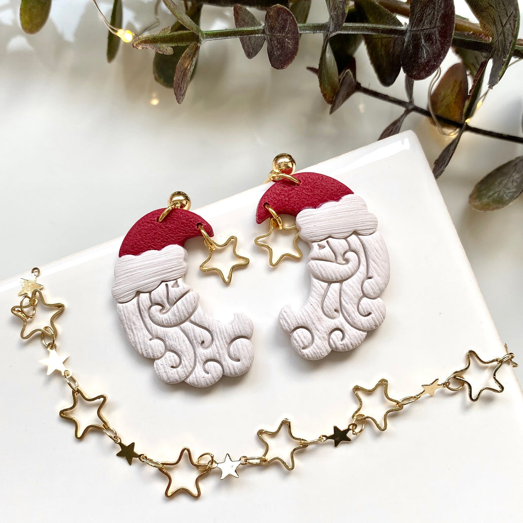 Crescent Santa Star Dangles