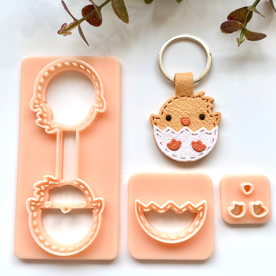 Hatching Chick Stitch Keychain Set