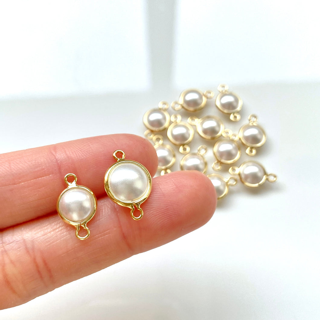 Pearl Gold Lined Connector (10 pcs)