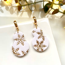 Load image into Gallery viewer, Snowman Goldflakes Dangles
